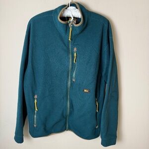 REI Co-Op Trailsmith Fleece Jacket Mens Medium Hunter Green Polartec Coat